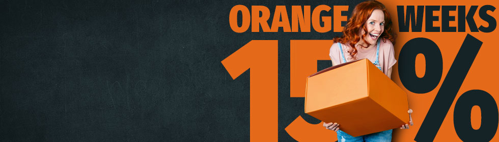 Mit dem Rabattcode ORANGE15 15% Rabatt auf Paketversand mit Abholung